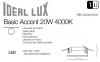 Светильник встраиваемый BASIC ACCENT 20W 4000K Ideal Lux 193373 2