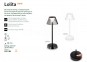 Аккумуляторная лампа LOLITA TL LED IP44 WH Ideal Lux 250281 0