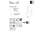 Подвесной светильник PANDORA SP1 D25 NICKEL Ideal Lux 038261 1
