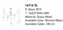 Світильник Zambelis Pendant 3L Bronze-Black 16116 0