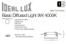 Светильник встраиваемый BASIC WIDE 9W 4000K Ideal Lux 193403 2