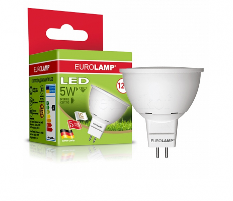 Лампа EUROLAMP LED ЕКО MR16 5W GU5.3 4000K 12V (50)