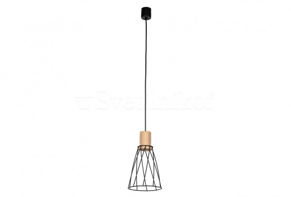 Підвісний світильник MODESTO 16 BK/WOOD TK-Lighting 10155