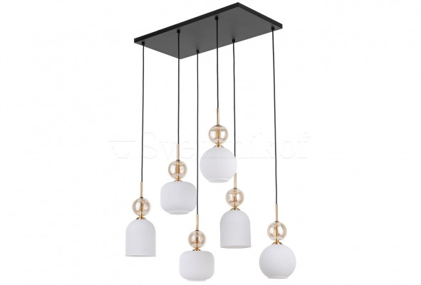 Підвісна люстра SOPHIA 6 COGNAC/WHITE TK-Lighting 11594