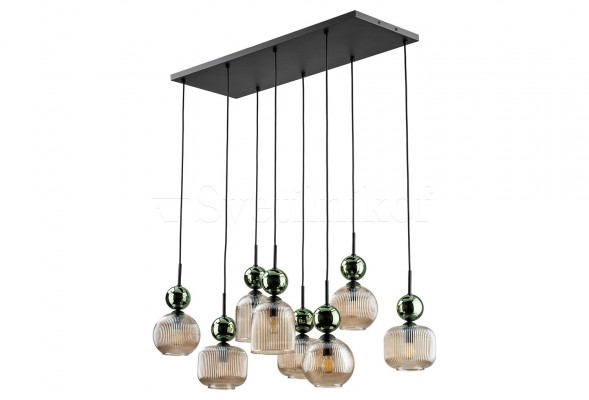 Підвісна люстра SOPHIA 8 GREEN/COGNAC TK-Lighting 11151