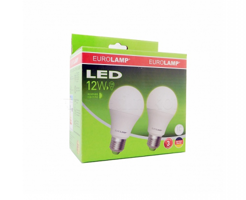 Промо-набір EUROLAMP LED Лампа A60 12W E27 3000K акція 1+1