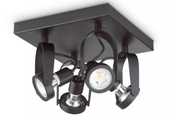 Спот GLIM COMPACT PL4 SQUARE BK Ideal Lux 229621