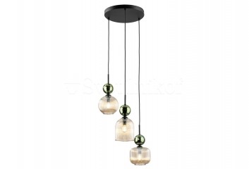 Підвісна люстра SOPHIA 3-R GREEN/COGNAC TK-Lighting 11148