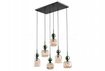 Підвісна люстра SOPHIA 6 GREEN/COGNAC TK-Lighting 11150