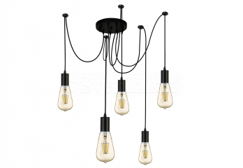 Підвісна люстра Squiggle 5 Searchlight 9665-5BK