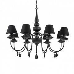 Люстра подвесная BLANCHE SP8 NERO Ideal Lux 111896