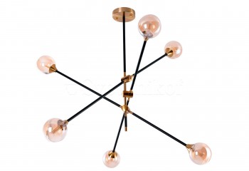 Підвісна люстра SOLEN 6 BK/GO Azzardo AZ4700