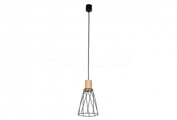 Підвісний світильник MODESTO 16 BK/WOOD TK-Lighting 10155