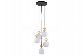 Підвісна люстра SOPHIA 5-R COGNAC/WHITE TK-Lighting 11593