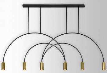 Подвесная люстра MOON 6l BK/GO Imperium Light 1146190.05.12