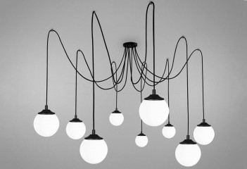 Підвісна люстра QUEBEC 9 BK/WH Imperium Light 1579162.05.01