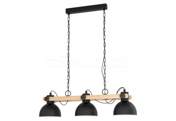 Підвісний світильник LUBENHAM 1 3l BK/WOOD Eglo 43163