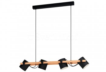 Подвесная люстра HORNWOOD 4 BK-CR/WOOD Eglo 43424