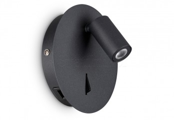 Бра GEA AP1 LED ROUND BK Ideal Lux 239699