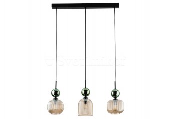 Підвісна люстра SOPHIA 3-L GREEN/COGNAC TK-Lighting 11147