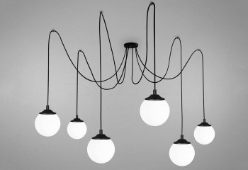 Підвісна люстра QUEBEC 6 BK/WH Imperium Light 1576162.05.01